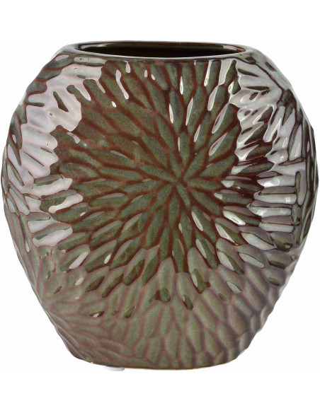 Vase céramique relief floral 20 cm Zeravelle  - 2
