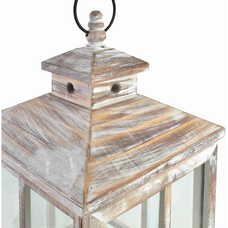 Lot de 2 lanternes décoratives bois verre Brumavik  - 3
