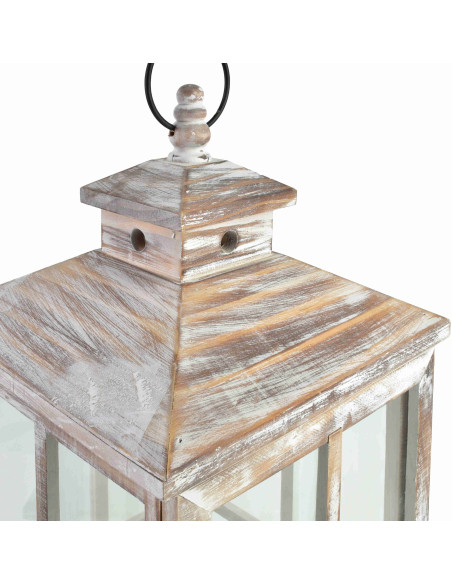 Lot de 2 lanternes décoratives bois verre Brumavik  - 3