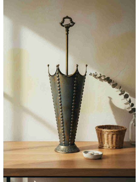 Porte-parapluies entrée métal bronze antique 78 cm Valdoria  - 2