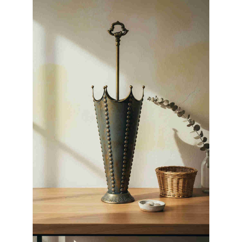 Porte-parapluies entrée métal bronze antique 78 cm Valdoria  - 2