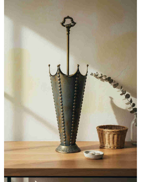 Porte-parapluies entrée métal bronze antique 78 cm Valdoria  - 2
