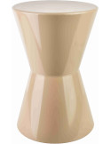 Table d’appoint métal beige brillant 45 cm Roger