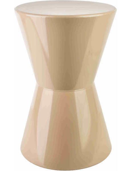 Table d’appoint métal beige brillant 45 cm Roger  - 1