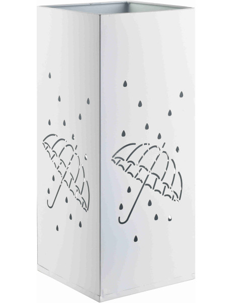 Porte-parapluies blanc métal design 48,5 cm Pluviora  - 1