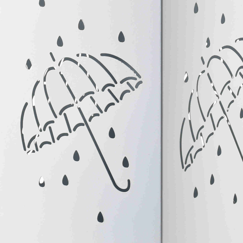 Porte-parapluies blanc métal design 48,5 cm Pluviora  - 2