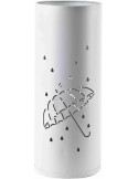 Porte-parapluies blanc métal ajouré 45,5 cm Pluviora