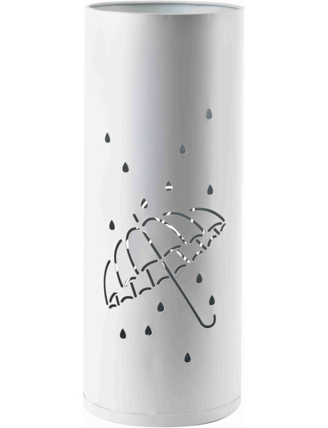 Porte-parapluies blanc métal ajouré 45,5 cm Pluviora  - 1