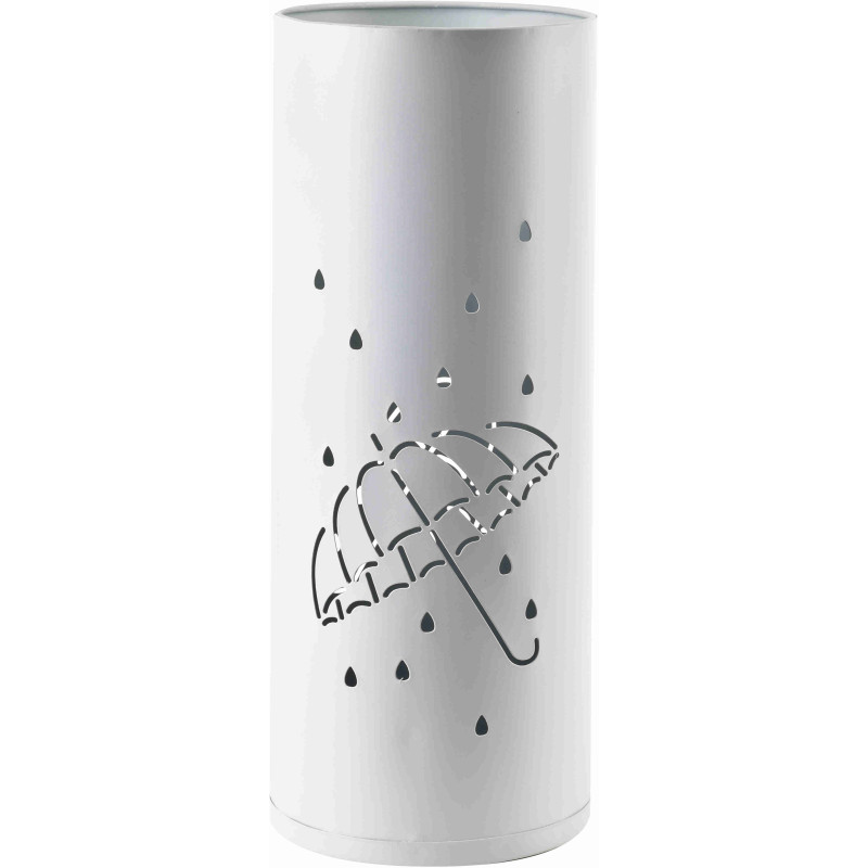 Porte-parapluies blanc métal ajouré 45,5 cm Pluviora  - 1