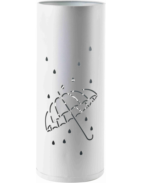 Porte-parapluies blanc métal ajouré 45,5 cm Pluviora  - 1