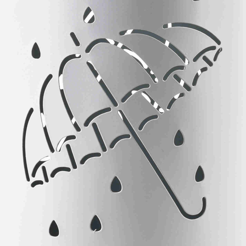 Porte-parapluies blanc métal ajouré 45,5 cm Pluviora  - 2
