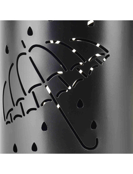 Porte-parapluies noir métal ajouré 45,5 cm Pluviora  - 2
