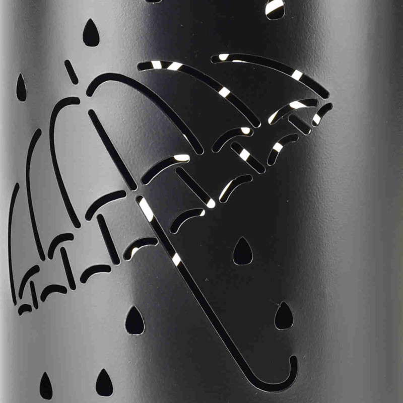 Porte-parapluies noir métal ajouré 45,5 cm Pluviora  - 2
