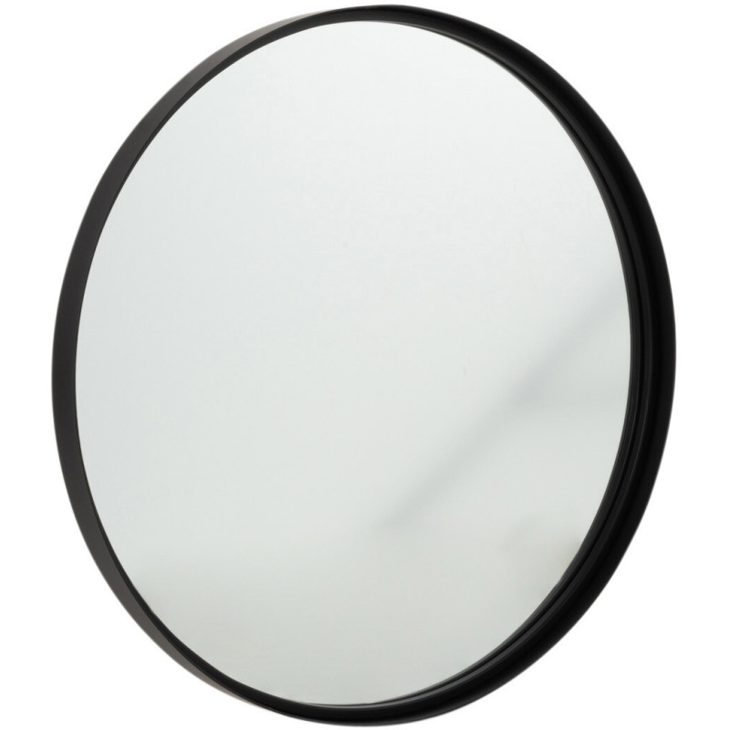 Miroir Mural Rond Elvis en Métal Noir Bord large - 1