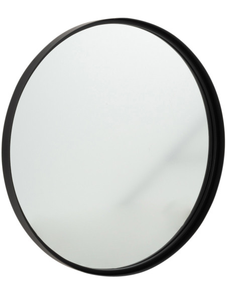 Miroir Mural Rond Elvis en Métal Noir Bord large - 1