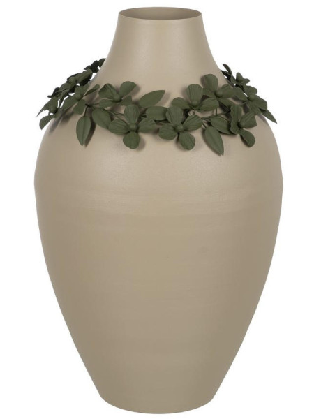 Vase décoratif en métal beige et vert 30x30x53 cm Nerolia Ixia - 1