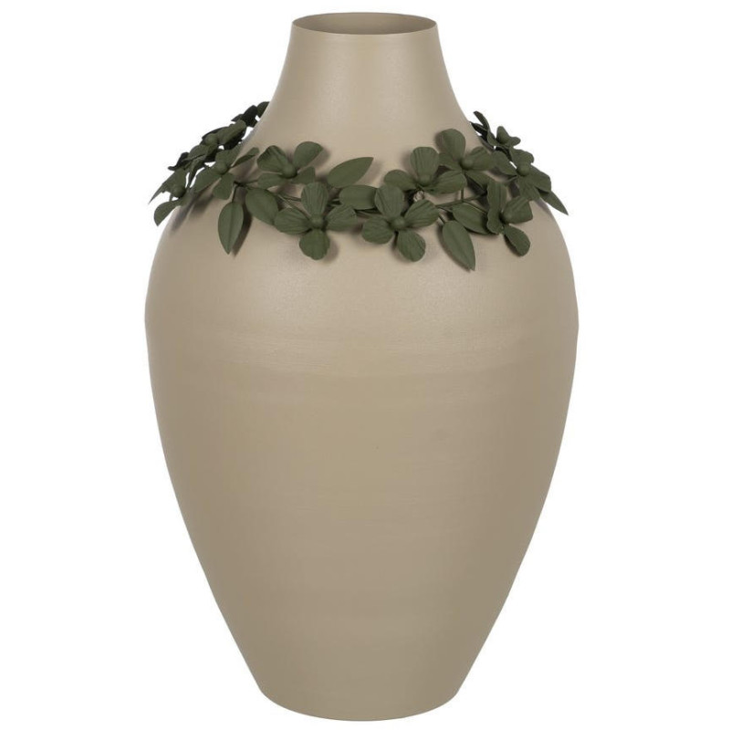 Vase décoratif en métal beige et vert 30x30x53 cm Nerolia Ixia - 1
