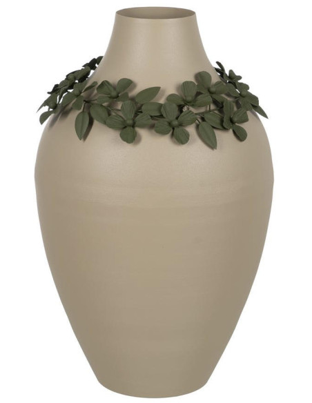 Vase décoratif en métal beige et vert 30x30x53 cm Nerolia Ixia - 1