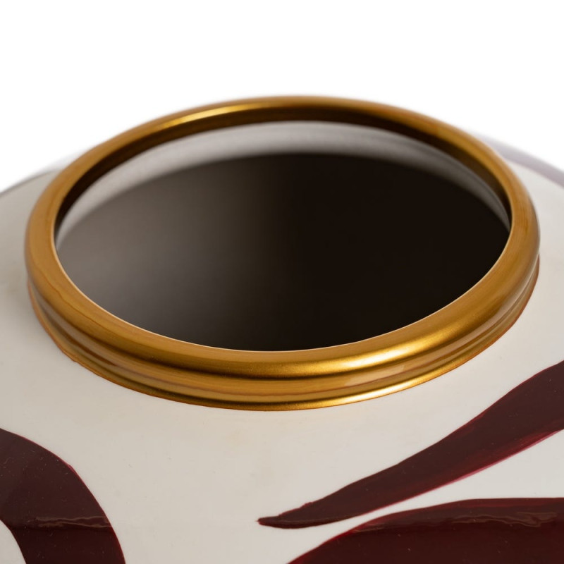Vase décoratif en porcelaine blanc marron 25x25x29 cm Sorvella Ixia - 1