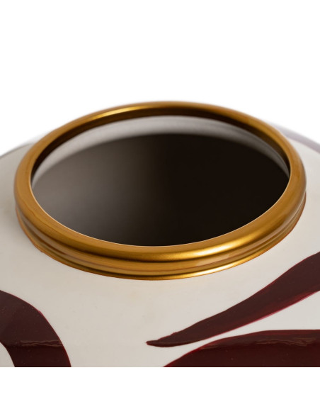 Vase décoratif en porcelaine blanc marron 25x25x29 cm Sorvella Ixia - 1