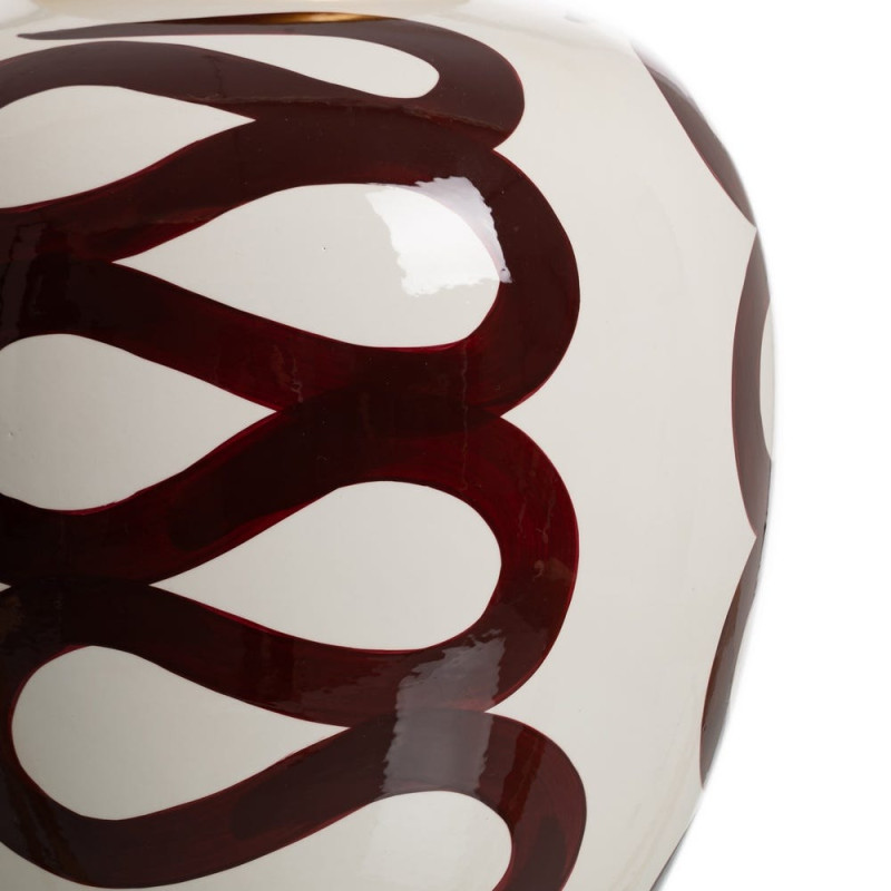Vase décoratif en porcelaine blanc marron 25x25x29 cm Sorvella Ixia - 5