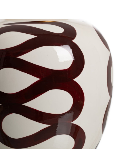 Vase décoratif en porcelaine blanc marron 25x25x29 cm Sorvella Ixia - 5