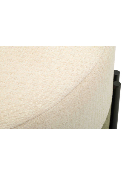 Pouf rond tissu bouclette crème kaki 49x49x42 cm Tedy Mauro Ferretti - 6