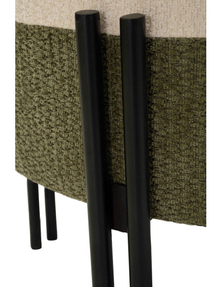 Pouf rond tissu bouclette crème kaki 49x49x42 cm Tedy Mauro Ferretti - 7