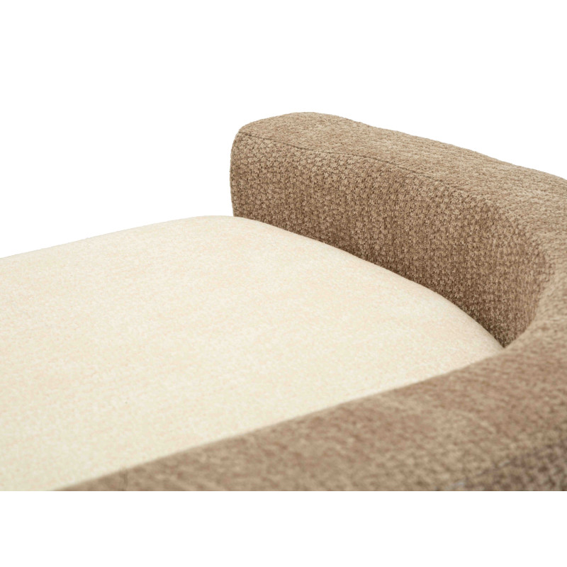 Banquette bout de lit bouclette beige marron 124x51x53 cm Solivane Mauro Ferretti - 7