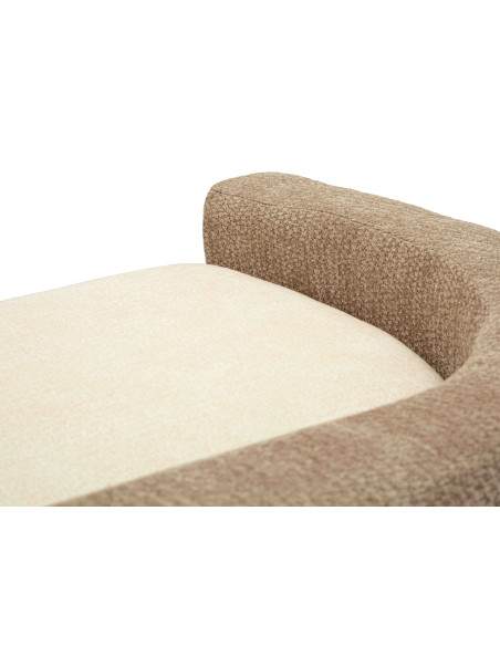 Banquette bout de lit bouclette beige marron 124x51x53 cm Solivane Mauro Ferretti - 7