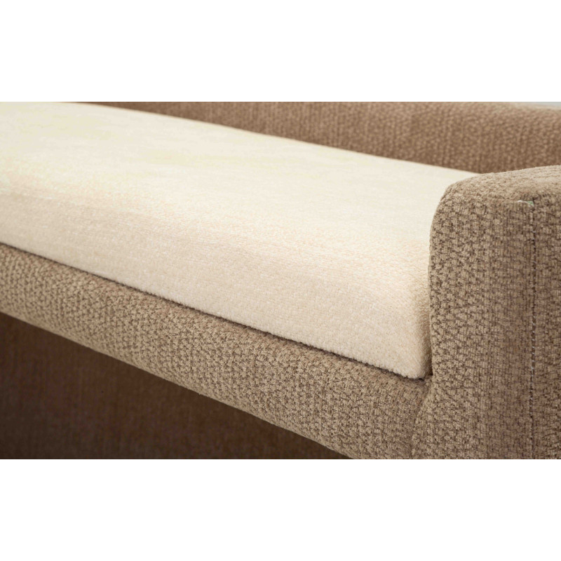 Banquette bout de lit bouclette beige marron 124x51x53 cm Solivane Mauro Ferretti - 8