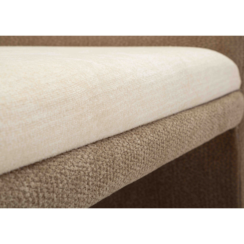 Banquette bout de lit bouclette beige marron 124x51x53 cm Solivane Mauro Ferretti - 9