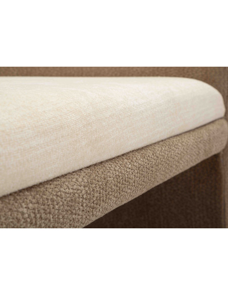Banquette bout de lit bouclette beige marron 124x51x53 cm Solivane Mauro Ferretti - 9