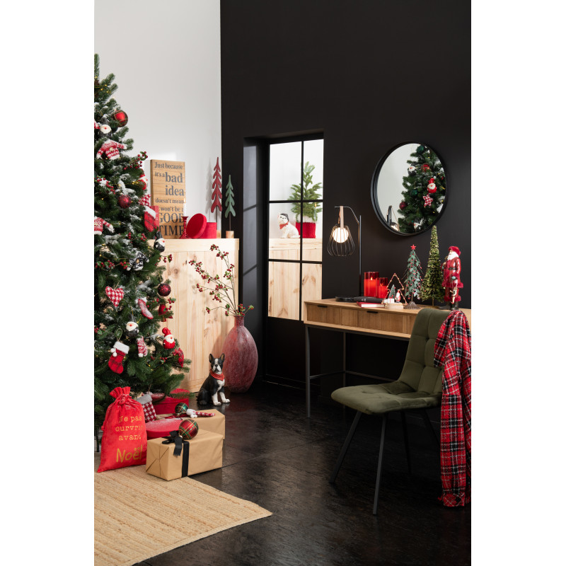 Miroir Mural Rond Elvis en Métal Noir Bord large - 2