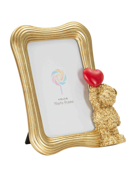 Cadre photo ourson doré 16,4x3,5x19,5 cm pour photo 10x15 Gilded Bear Mauro Ferretti - 1