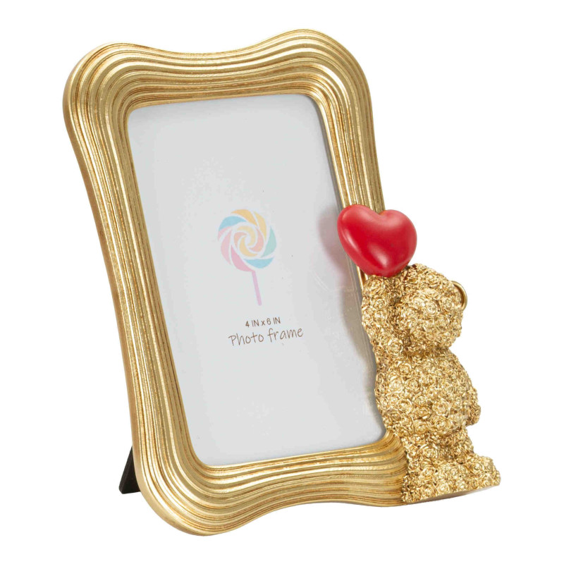 Cadre photo ourson doré 16,4x3,5x19,5 cm pour photo 10x15 Gilded Bear Mauro Ferretti - 1