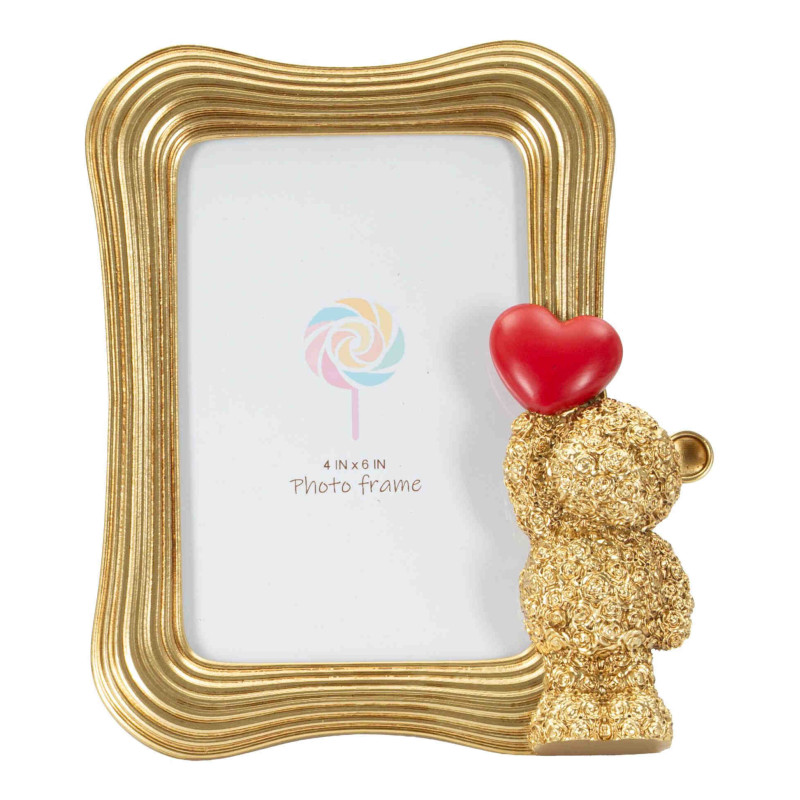 Cadre photo ourson doré 16,4x3,5x19,5 cm pour photo 10x15 Gilded Bear Mauro Ferretti - 3