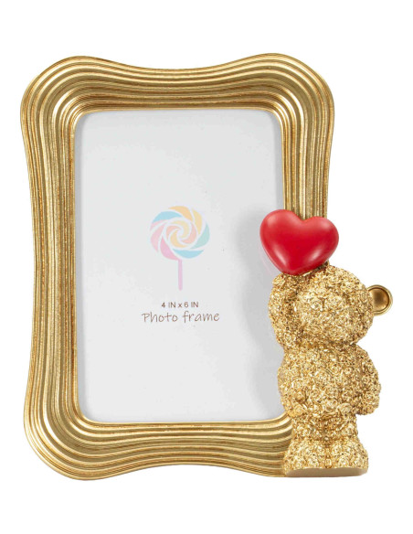 Cadre photo ourson doré 16,4x3,5x19,5 cm pour photo 10x15 Gilded Bear Mauro Ferretti - 3