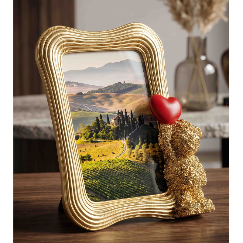 Cadre photo ourson doré 16,4x3,5x19,5 cm pour photo 10x15 Gilded Bear Mauro Ferretti - 2
