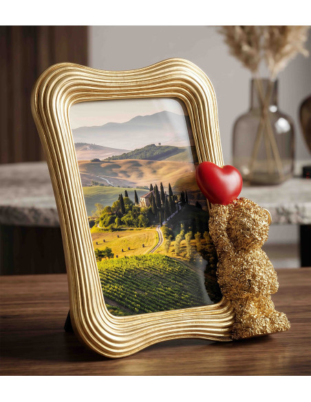 Cadre photo ourson doré 16,4x3,5x19,5 cm pour photo 10x15 Gilded Bear Mauro Ferretti - 2