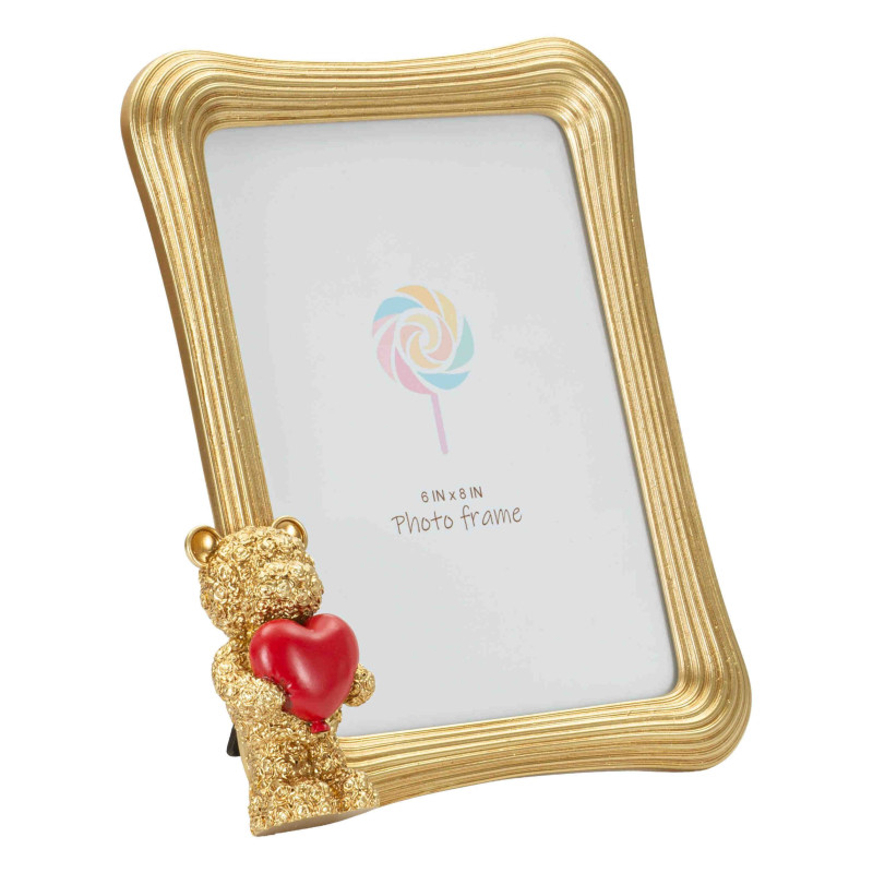 Cadre photo ourson doré 20,9x4,7x24,3 cm pour photo 15x20 Gilded Bear Mauro Ferretti - 1