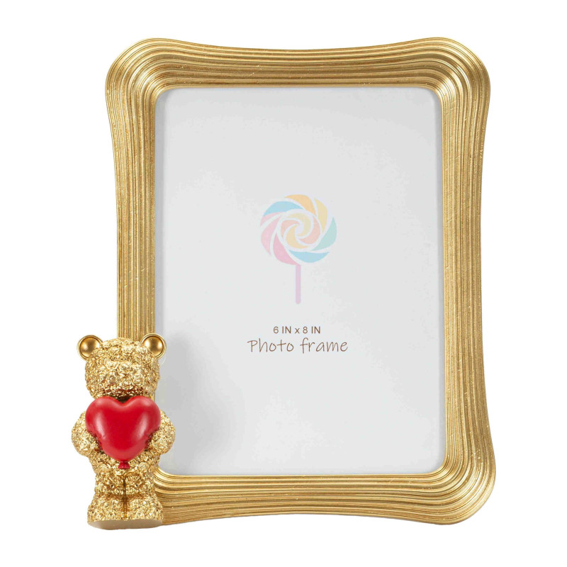 Cadre photo ourson doré 20,9x4,7x24,3 cm pour photo 15x20 Gilded Bear Mauro Ferretti - 3