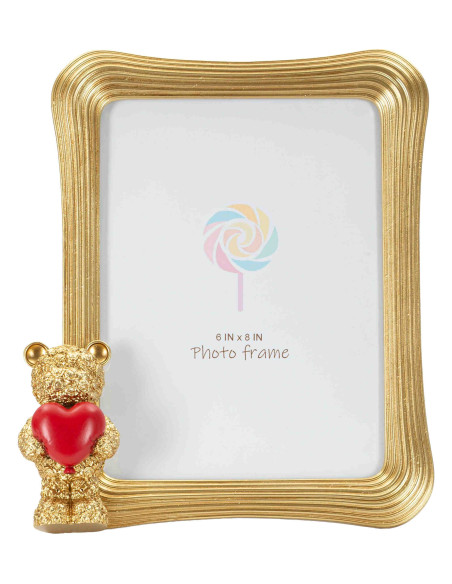 Cadre photo ourson doré 20,9x4,7x24,3 cm pour photo 15x20 Gilded Bear Mauro Ferretti - 3