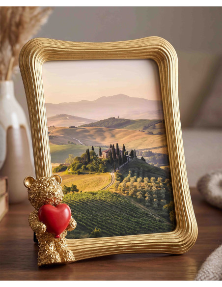 Cadre photo ourson doré 20,9x4,7x24,3 cm pour photo 15x20 Gilded Bear Mauro Ferretti - 2