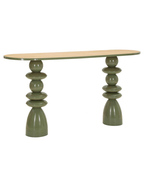 Console d’entrée vert olive métal et MDF 150x45x77,5 cm Seoul Mauro Ferretti - 1