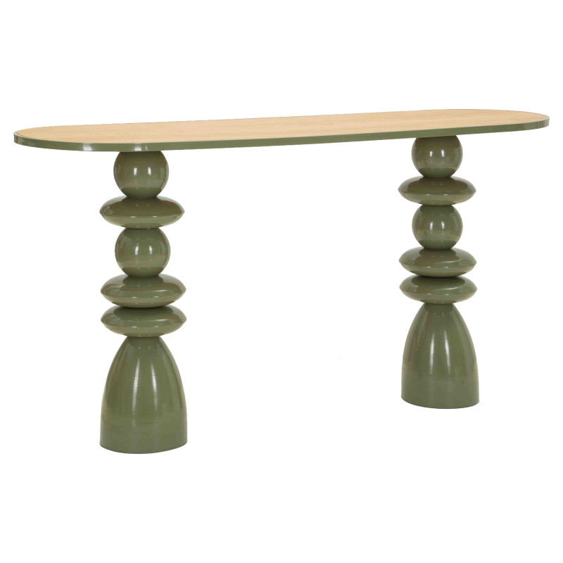Console d’entrée vert olive métal et MDF 150x45x77,5 cm Seoul Mauro Ferretti - 1