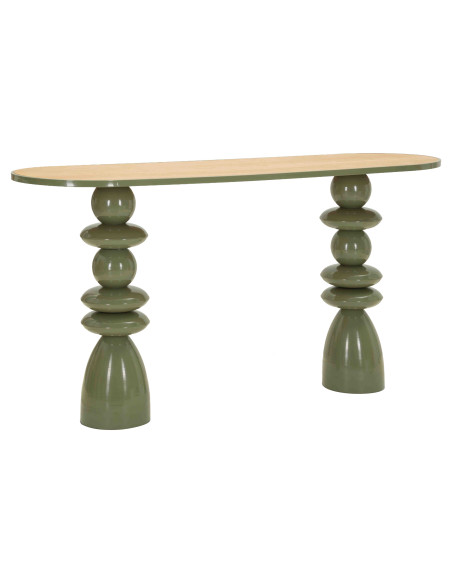 Console d’entrée vert olive métal et MDF 150x45x77,5 cm Seoul Mauro Ferretti - 1