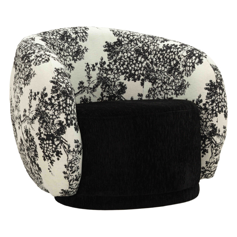 Fauteuil lounge noir et blanc polyester 90x78x74 cm Okinawa Mauro Ferretti - 1