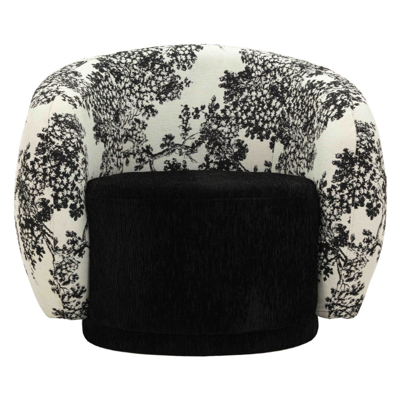 Fauteuil lounge noir et blanc polyester 90x78x74 cm Okinawa Mauro Ferretti - 3