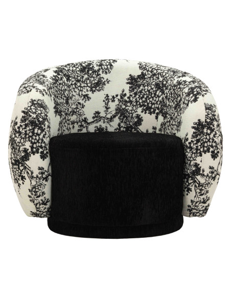 Fauteuil lounge noir et blanc polyester 90x78x74 cm Okinawa Mauro Ferretti - 3